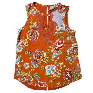 Daniel Rainn Quinn Floral Sleeveless Top Small NEW